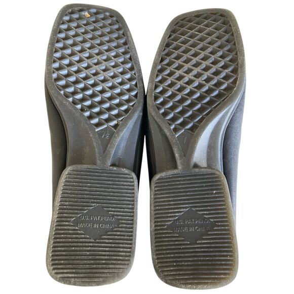 Vintage 90s Y2k What’s What Aerosoles Black Leather Square Toe Penny Loafers 7 - Picture 8 of 8